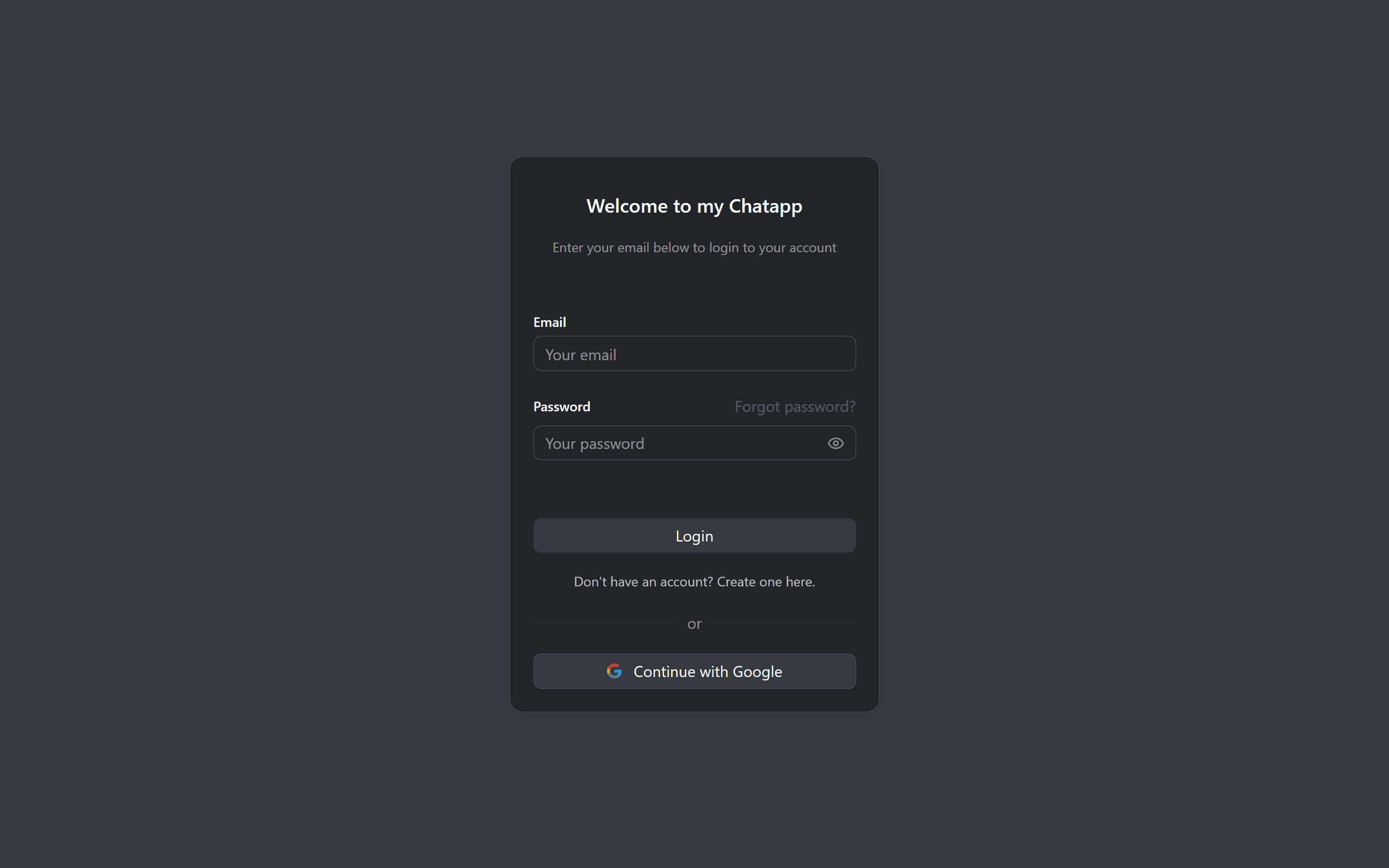 Realtime Chatapp login page